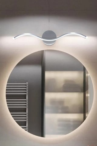 Wave Modern Tasarım Gri Renk Gün Işığı Ledli Banyo - Mutfak - Sal Gri