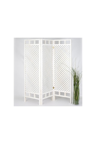 Üç Kanatli Ahsap Paravan / Seperatör Beyaz Her Kanat 50x2x150 Wdn410