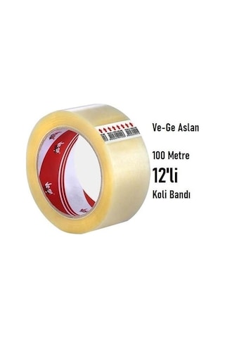 Ve-ge  Aslan Şeffaf Koli Bandı 45 MM x 100 M 12 Adet