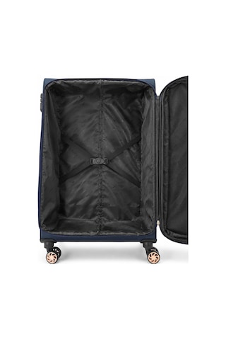 Fossil Unisex Kumaş Büyük Boy Ultra Hafif Şifreli Körüklü Kendi Etrafında Dönebilen Valiz 010-01 Lacivert