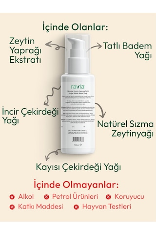 Ravla Minolia Zeytin Yaprağı Ekstratlı Bebek Masaj Yağı - 100 Ml