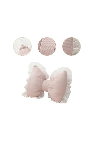 My Topped Yastık Fiyonk Şeklinde Nefes Alabilen Pembe Pembe Suntek Yatak Pembe Pembe