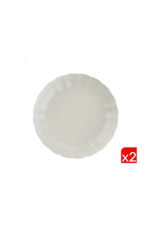 Kütahya Porselen Bone Luz Krem Çukur Tabak 20cm 2 Li Çok Renkli