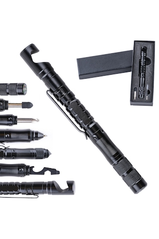 Homyl Taktik Kalem Elde Taşınabilir Kamp Yürüyüş Pusula Cam Siyah