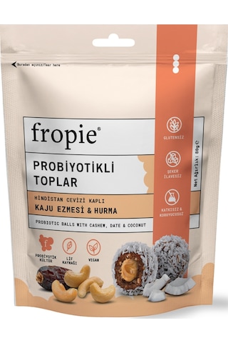 Fropie Probiyotikli Meyve Topları - Hindistan Cevizi Kaplı & Kaju Ezmeli 80 G