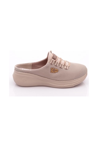 King Paolo D5109 Kadın Krakers Sabo Keten Sandalet Bej