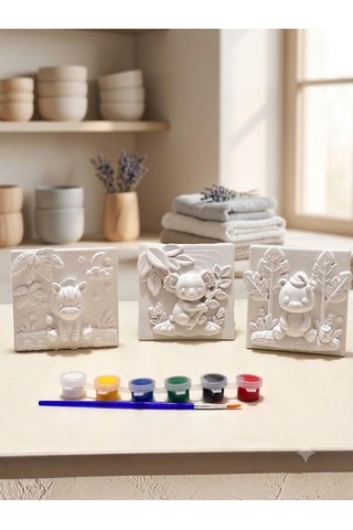 Ayı Zebra Kuala Taş Boyama 3 Lü Set