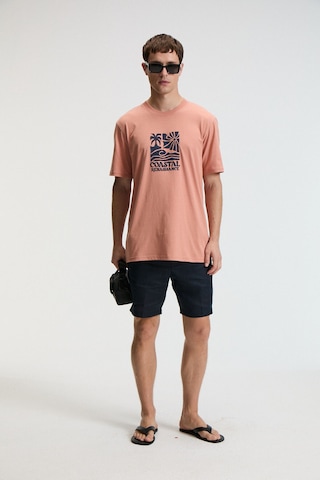 Grimelange SWEET Erkek %100 Pamuk Oversize Fit Baskılı Kısa Kollu Yuvarlak Yakalı Yavruağzı T-Shirt