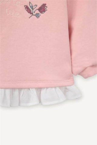 Defacto Fırfır Detaylı Çiçekli Sweatshırt Kız Bebek G8046A526SP