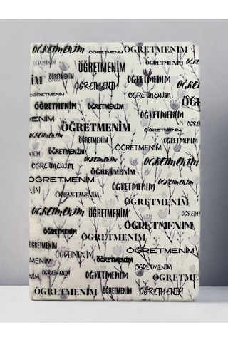 Öğretmenler Günü Hediyesi Defter 80 Yaprak Çizgili Ajanda Özel Tasarım Kapaklı Not Defteri Kod:13 Çok  Renkli