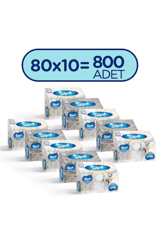 Selpak El ve Yüz Havlusu Kutulu Mermer Desen 10 x 80'li