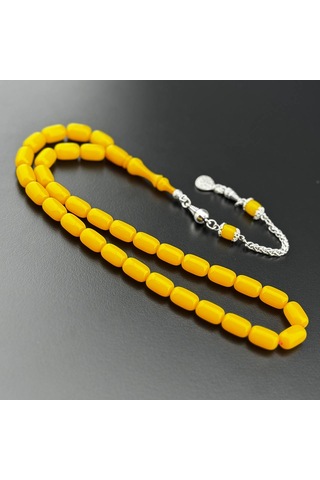 El Yapımı Sıkma Kehribar Tesbih Hcz-model Khtrfg Sarı