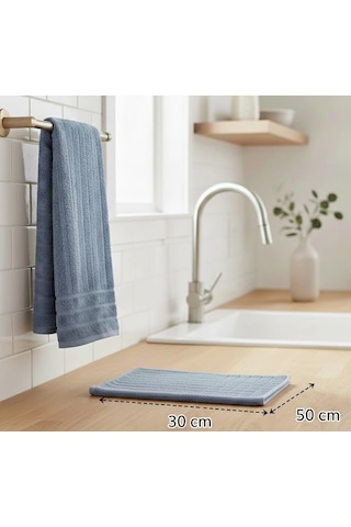 6lı Buklet Dokulu Mutfak Ve El Havlusu Seti 30x50 Cm Azra Çok Renkli