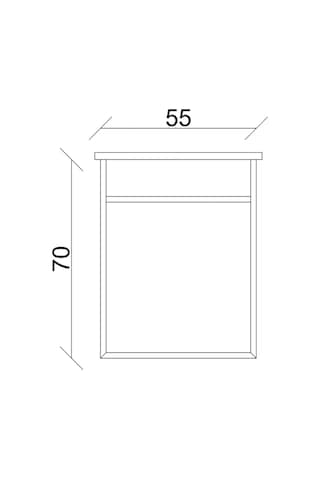 Aras Lavabolu Asma Alt Dolap Antrasit/Atlantik Çam 55X44X58 Cm Antrasit - Atlantik Çam