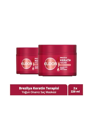 Elidor Saç Bakım Maskesi Yoğun Onarıcı Brezilya Keratin Terapisi 220 Ml X2