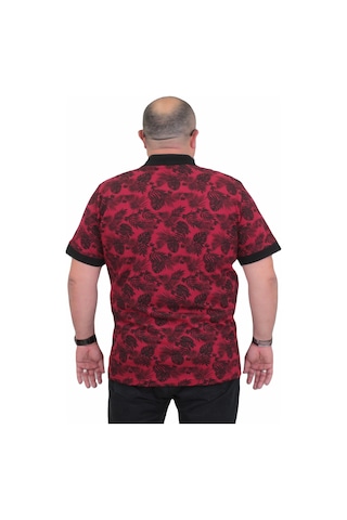 Moc Grande Mocgrande Erkek Büyük Beden Polo Yaka Tişört Hawai 24455 Bordo-Bordo