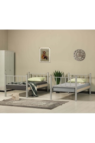 Argimo Yurt Metal Ranza Ve Karyola 90 x 190 Gri
