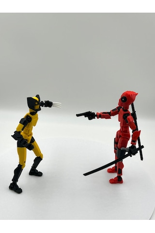 Deadpool & Wolverine Ikili Marvel Kahraman 3d Baskı Dummy Figür Seti