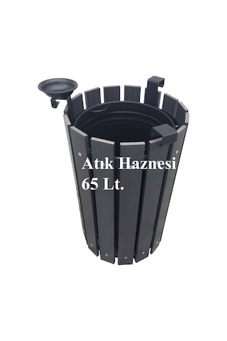 Safirkom Kompozit Yuvarlak Çöp Kovası SÇ12 G Antrasit (65 Lt.) Antrasit