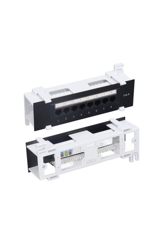 Lemestar 8 Port Rj45 Ağ Patch Panel, Duvar Montajlı, Cat.6, 568a/b Kablolama, Toz Kapaklı, Abs Kasa, Ses/veri/kabloları Dağıtımı