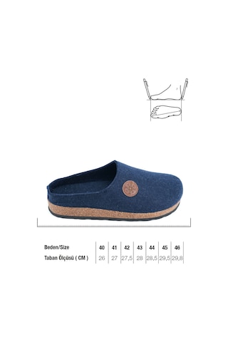 Gezer Kışlık Mantar Taban Ev Bahçe Rahat Taban Erkek Terlik Gt2kmm.16130.01.013.g19 Lacivert