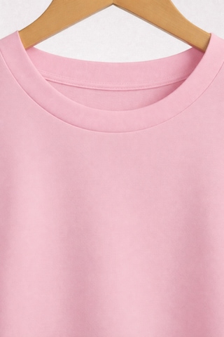 Ss Sinser Kız Çocuk Tişört Ve Şort %100 Pamuk Yazlık Rahat Kalıp Baskılı T-shirt Çocuk Kombin Alt - Üst Çocuk Takım Renk:pembe