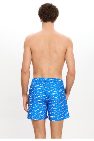 Toosalty Erkek Surf Desenli Deniz Şortu Cepli Fileli Astarlı Hızlı Kuruyan Su İtici Orta Boy 25sm109st Mavi