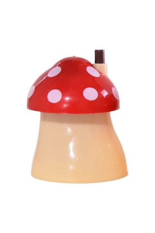 Kırmızı Basın Tasarım Otomatik Kürdan Tutucu Toz Geçirmez Büyük Kapasiteli Yaratıcı Mantar Şekilli Masa Kürdan Saklama Kutusu Ev İçin