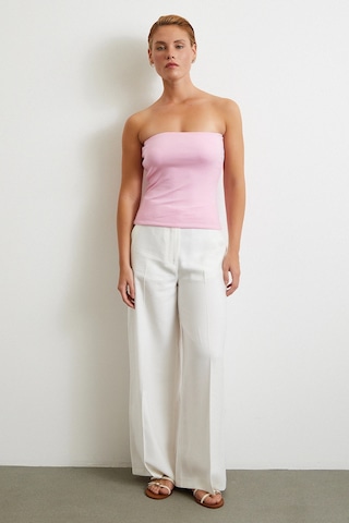 Straplez Top Pembe Pembe