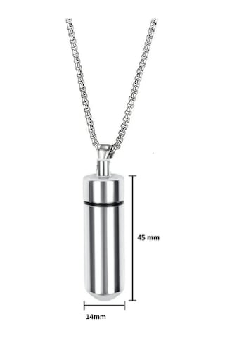 Erkek Kapsül Kolyesi 45mm X 14mm Açılabilir İlaç, Dua, Kül Ve Not Taşıma Kolyesi Çok renkli