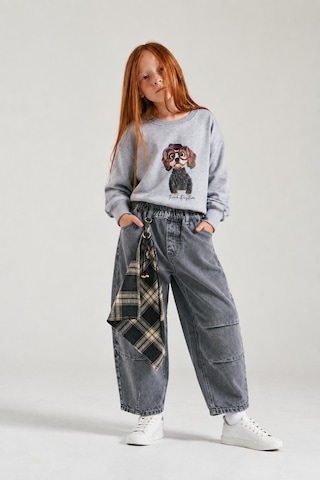 Loco Loco Gri Kız Çocuk Denim Pantolon