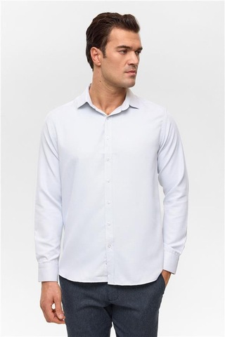 Taş Slim Armürlü Klasik Yaka Gömlek Taş