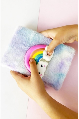 Renkli Gökkuşağı Squishyli Peluş Defter