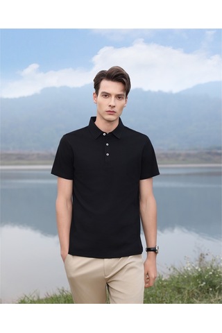New Performance Premium Polo T-shirt %72,8 Pamuk %27,2 Polyester Siyah