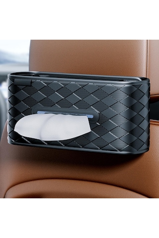 Homyl Mendil Kutusu Kapağı Dikdörtgen Dispenser Otomotiv Araba Siyah