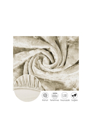 StarMall Kadife Kumaş Oval Sandalye Kılıfı,sandalye Örtüsü 1 Adet Krem