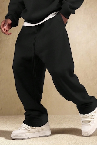 Tarz Cool Siyah Oversize Rahat Kesim Baggy Erkek Eşofman Altı Siyah