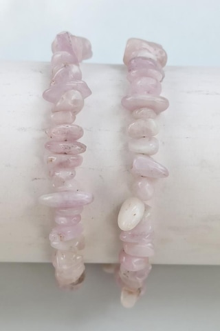Pembe Kuvars Bileklik Kırıktaş 653-3 Çok Renkli