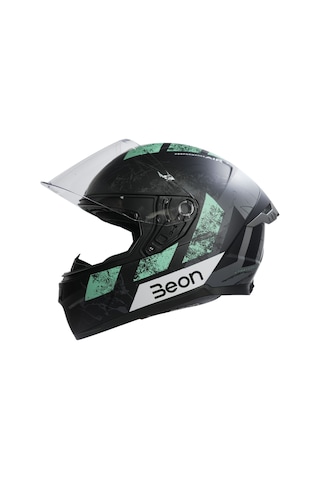 Beon B-507 FF06 Full Face Motosiklet Kaskı Gri Siyah Yeşil