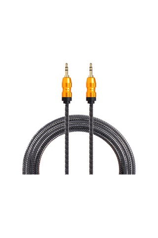 Mufunye 3.5mm Erkek-erkek Ses Kablosu 1.5m, Telefon-auto-bilgisayar Hoparlör Uyumlu, Siyah Deri材质, Kaliteli Ses Aktarımı