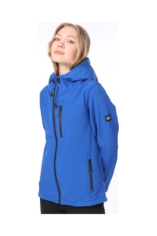 Ghassy Co.Kadın Su Rüzgar Geçirmez Softshell Mavi Spor Mont 500518795