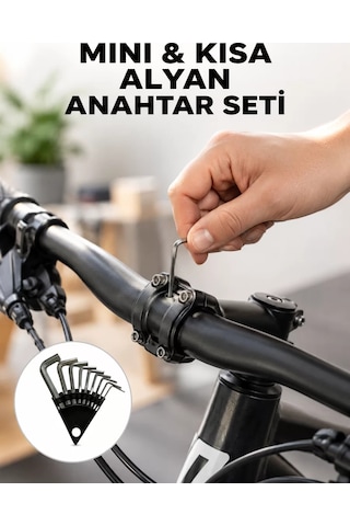 Northcity 9 Parça Isıl İşlemeli Kısa Tip Alyan Seti - Profesyonel Montaj Çantası İçin