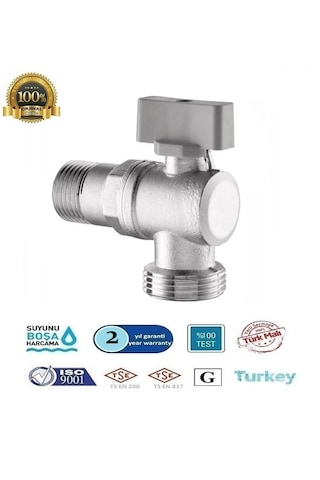 Küresel Çamaşır, Bulaşık Makina Musluğu - %100 Prinç Gri