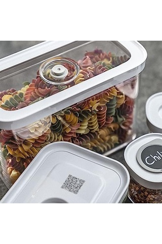 Fresh & S Cube Saklama Düzenleyici, 5 Parçalı Orta Set, Kiler Düzenleyiciler Ve Depolama, Plastik, Bpa İçermeyen Hava Geçirmez Kuru Gıda Saklama Kabı Badem, Muz Cipsi, Kuruyemiş Ve Daha Siyah