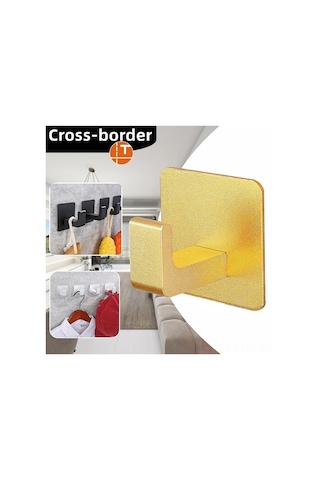 Geeksen Banyo Mutfak Metal Duvar Kanca, Delme Gerektirmeyen Yapışkan Montaj, Giysi Havlu Asma Kolu, 4 Adet Siyah Paket Siyah