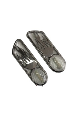 Universal Yan Çamurluk Sinyali Beyaz Ledili 12Volt Nikelaj Alevli