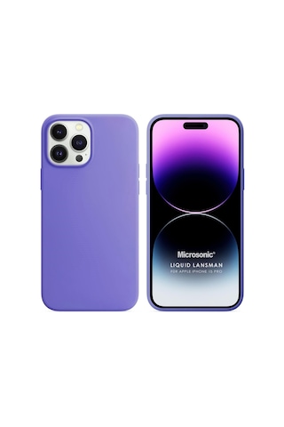 Kılıf Apple iPhone 15 Pro İçin Liquid Lansman Silikon Lila Apple iPhone 15 Pro İle Uyumlu Kılıf - Lila