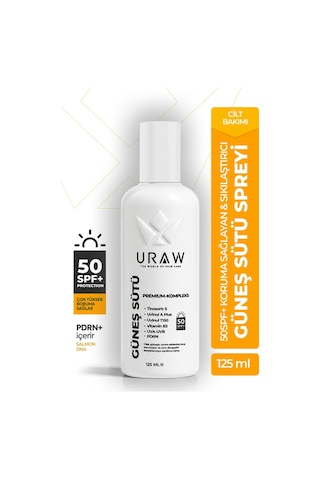Uraw Gözenek Sıkılaştırıcı ve Leke Karşıtı Pdrn+ İçerikli Güneş Sütü Sprey SPF50+ 125 ML