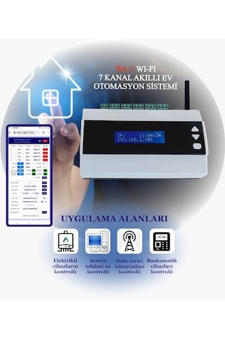 Electrosec WA-7 Akıllı Ev Otomasyon ve Isı Nem Takip Sistemi  (Wi-Fi, 7 Kanal)