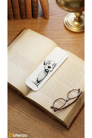 Sevimli Köpek Figürlü Kabartma Dokulu Kitap Ayracı - Minimalist Beyaz Kitap Aksesuarı